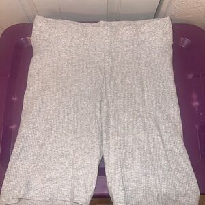 Old Navy Light Gray Ribbed Knit Biker Shorts